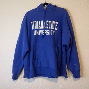 Y2k Indiana State University Reverse Weave Hoodie Sweatshirt